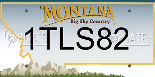 1TLS82 Montana License Plate