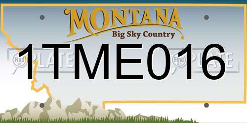 1TME016 Montana License Plate