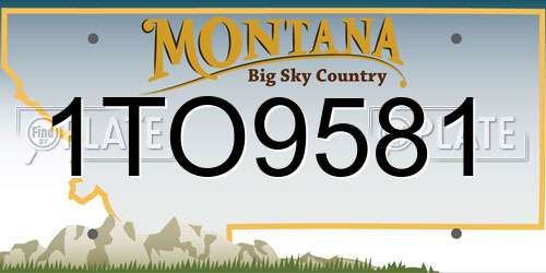 1TO9581 Montana License Plate