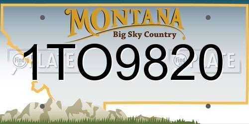 1TO9820 Montana License Plate
