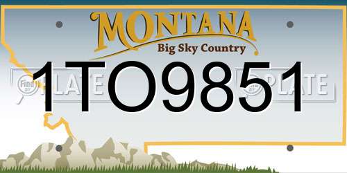 1TO9851 Montana License Plate