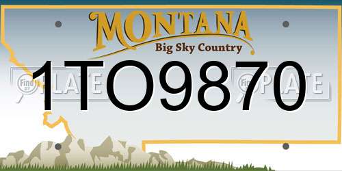 1TO9870 Montana License Plate