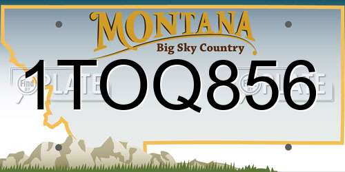1TOQ856 Montana License Plate