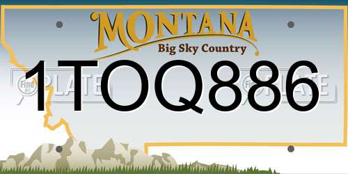 1TOQ886 Montana License Plate