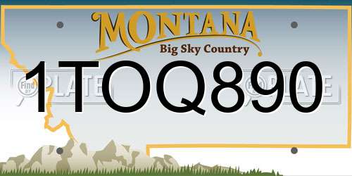1TOQ890 Montana License Plate
