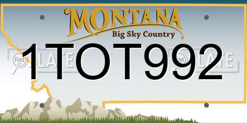 1TOT992 Montana License Plate