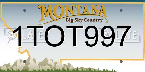 1TOT997 Montana License Plate