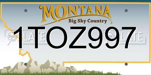 1TOZ997 Montana License Plate