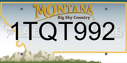 1TQT992 Montana License Plate