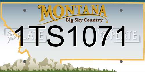1TS1071 Montana License Plate