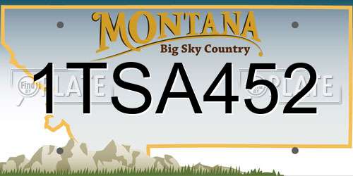 1TSA452 Montana License Plate
