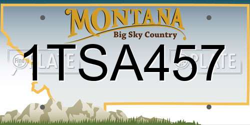 1TSA457 Montana License Plate