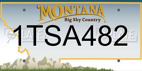 1TSA482 Montana License Plate