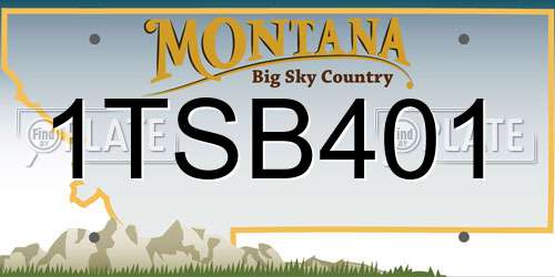 1TSB401 Montana License Plate