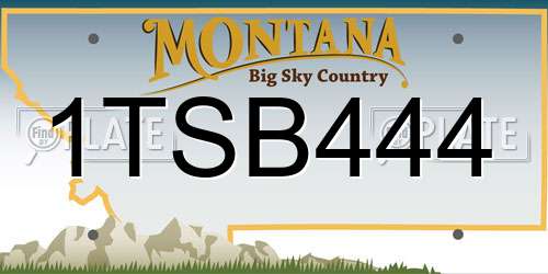 1TSB444 Montana License Plate