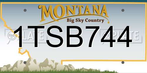 1TSB744 Montana License Plate