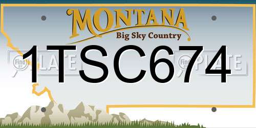 1TSC674 Montana License Plate