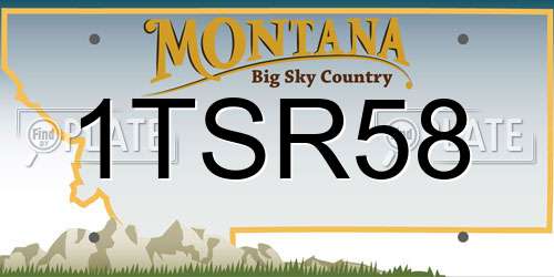 1TSR58 Montana License Plate