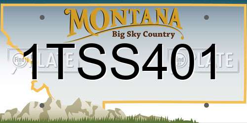 1TSS401 Montana License Plate