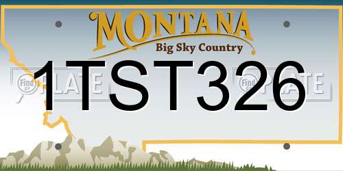 1TST326 Montana License Plate