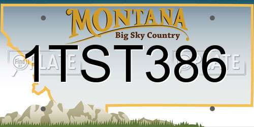 1TST386 Montana License Plate