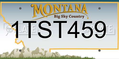 1TST459 Montana License Plate