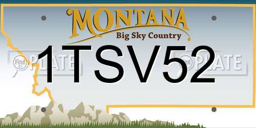 1TSV52 Montana License Plate