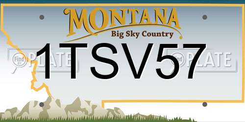 1TSV57 Montana License Plate