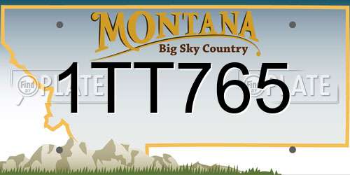 1TT765 Montana License Plate