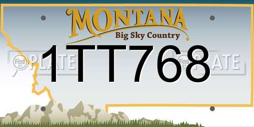 1TT768 Montana License Plate