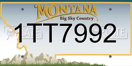 1TT7992 Montana License Plate