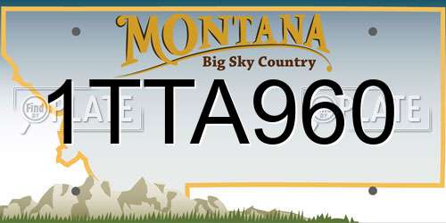1TTA960 Montana License Plate