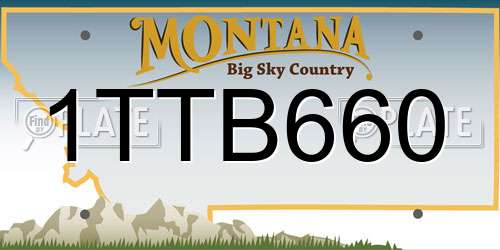 1TTB660 Montana License Plate