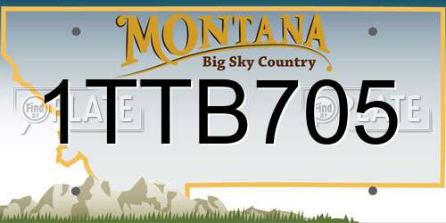 1TTB705 Montana License Plate