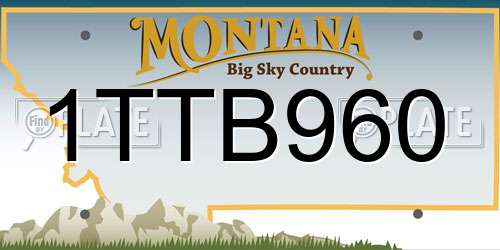 1TTB960 Montana License Plate
