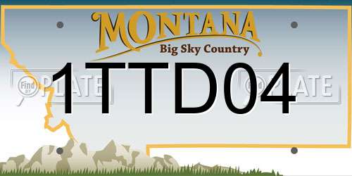 1TTD04 Montana License Plate