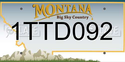 1TTD092 Montana License Plate