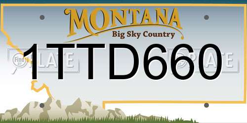 1TTD660 Montana License Plate