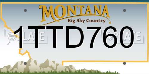 1TTD760 Montana License Plate
