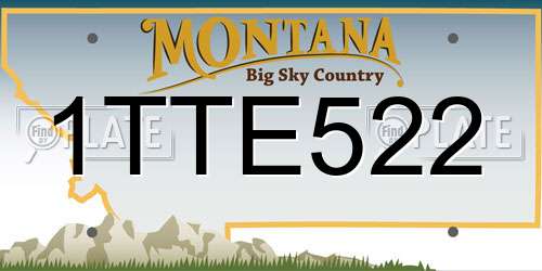 1TTE522 Montana License Plate