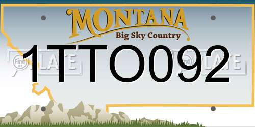 1TTO092 Montana License Plate