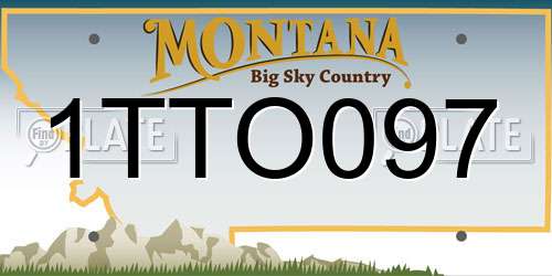 1TTO097 Montana License Plate
