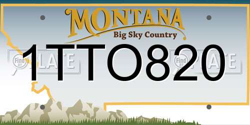1TTO820 Montana License Plate