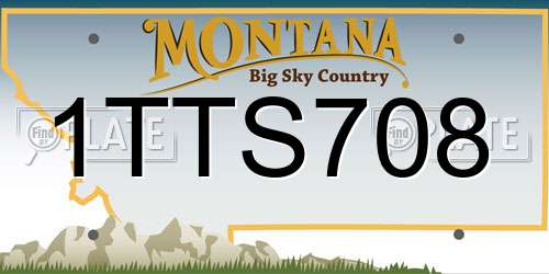 1TTS708 Montana License Plate