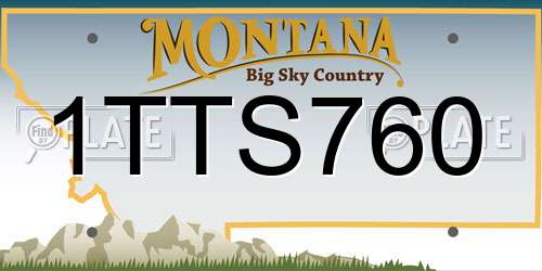 1TTS760 Montana License Plate