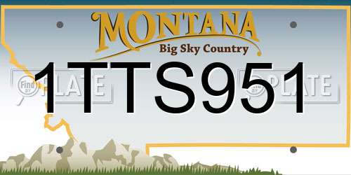 1TTS951 Montana License Plate