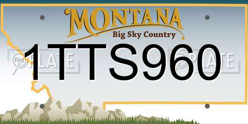 1TTS960 Montana License Plate