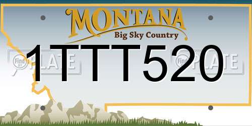 1TTT520 Montana License Plate