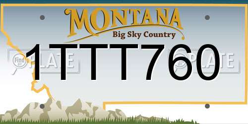 1TTT760 Montana License Plate