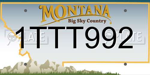 1TTT992 Montana License Plate